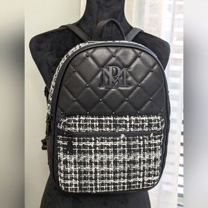 NWT Badgley Mischka Tweed/Quilted Vegan Leather Backpack